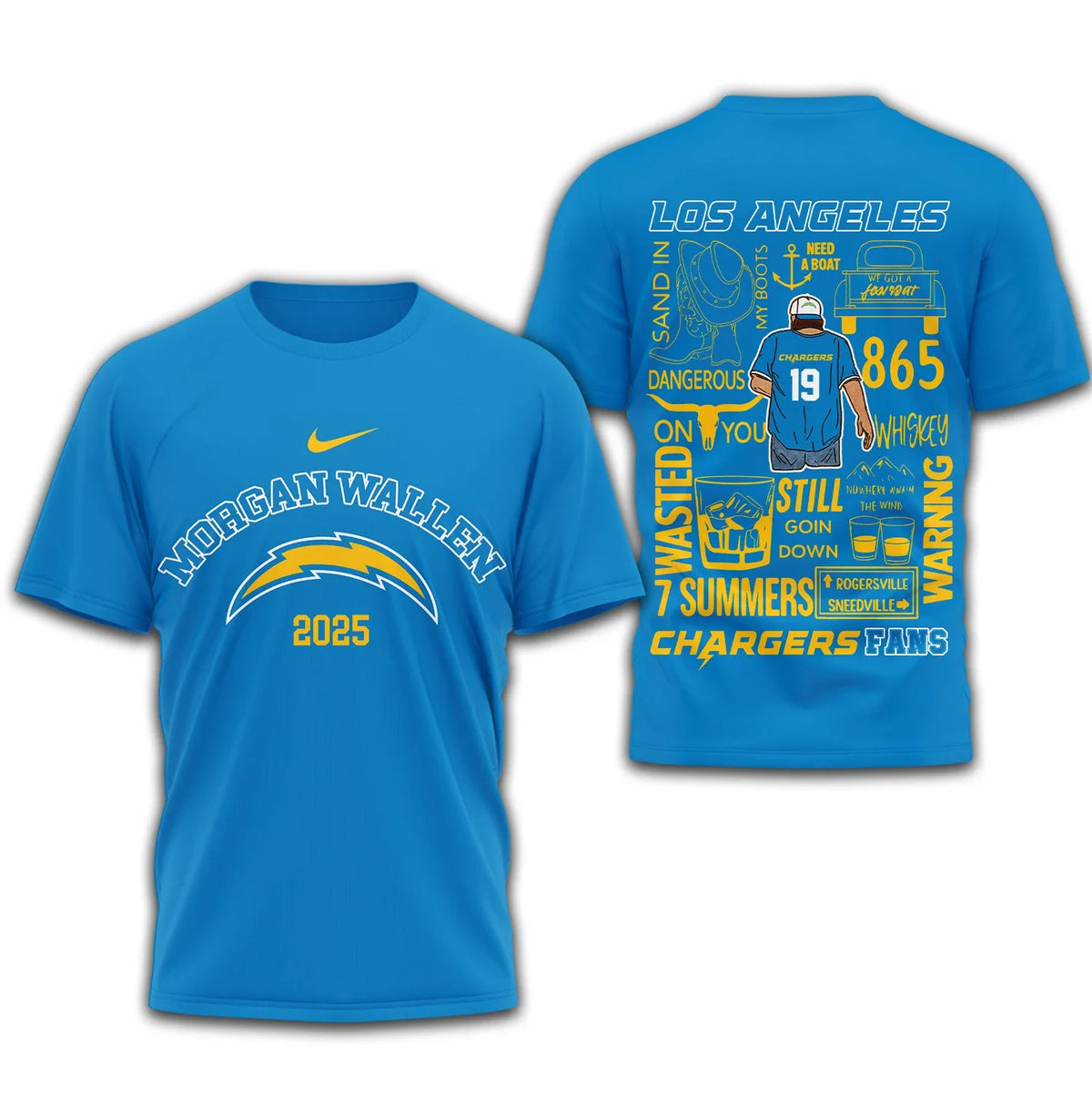 [SPECIAL OFFER] NEW CUSTOMIZED NFL09 LAC LOS ANGELES CHARGERS T-SHIRT | MULTIPLE COLORS AVAILABLE