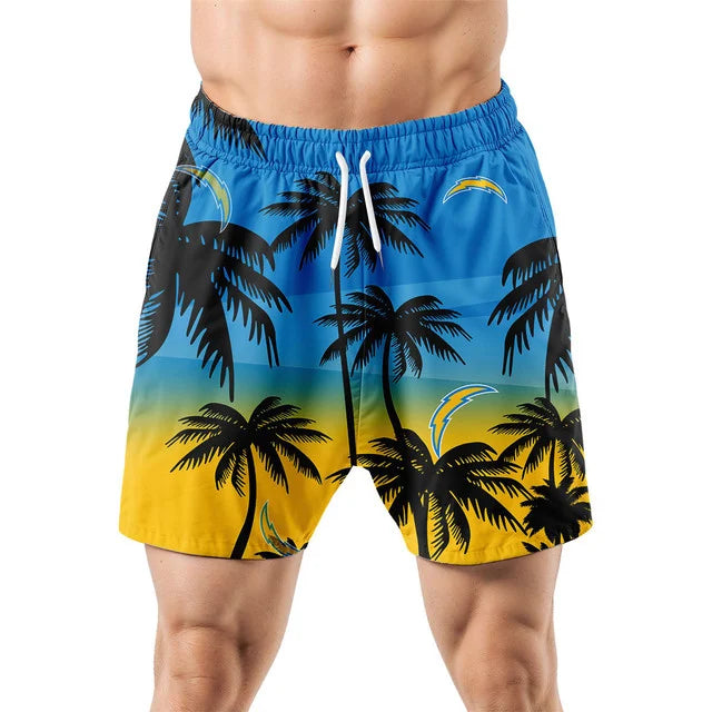 [SPECIAL OFFER] NEW CUSTOMIZED NFL09 LAC LOS ANGELES CHARGERS UNISEX HAWAIIAN SHIRT & SHORTS SET