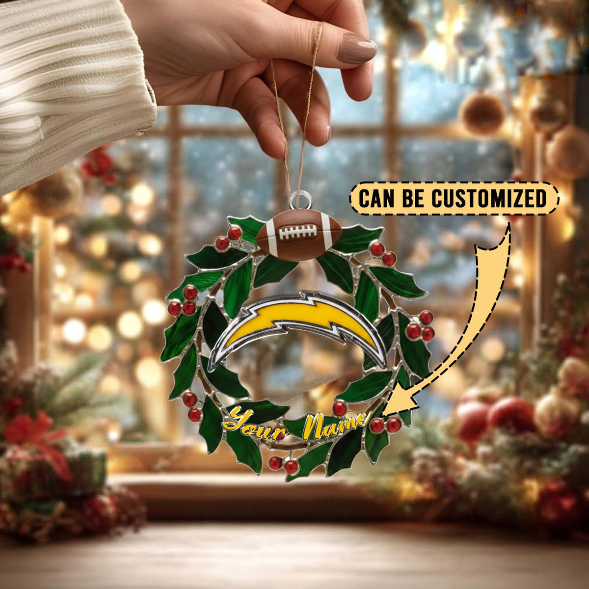 [SPECIAL OFFER] NEW CUSTOMIZED NFL09 LAC LOS ANGELES CHARGERS CHRISTMAS ACRYLIC ORNAMENT