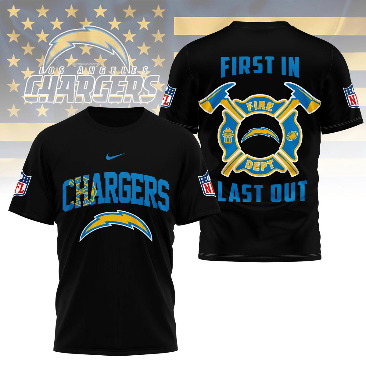 [SPECIAL OFFER] NEW CUSTOMIZED NFL09 LAC LOS ANGELES CHARGERS T-SHIRT | MULTIPLE COLORS AVAILABLE