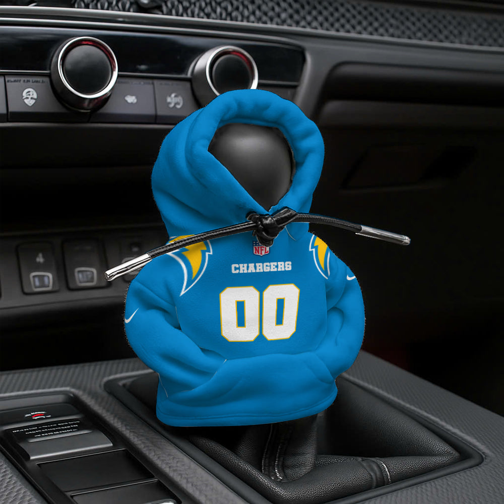 [SPECIAL OFFER] NEW CUSTOMIZED NFL09 LAC LOS ANGELES CHARGERS AUTOMOTIVE HOODIE SHIFT KNOB COVER