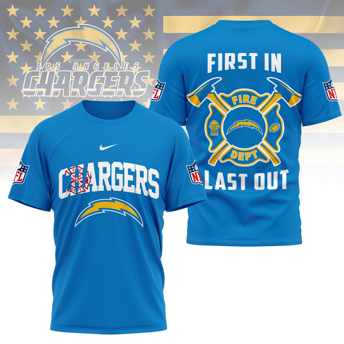 [SPECIAL OFFER] NEW CUSTOMIZED NFL09 LAC LOS ANGELES CHARGERS T-SHIRT | MULTIPLE COLORS AVAILABLE