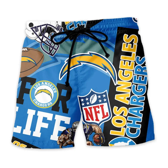 [SPECIAL OFFER] NEW CUSTOMIZED NFL09 LAC LOS ANGELES CHARGERS UNISEX HAWAIIAN SHIRT & SHORTS SET
