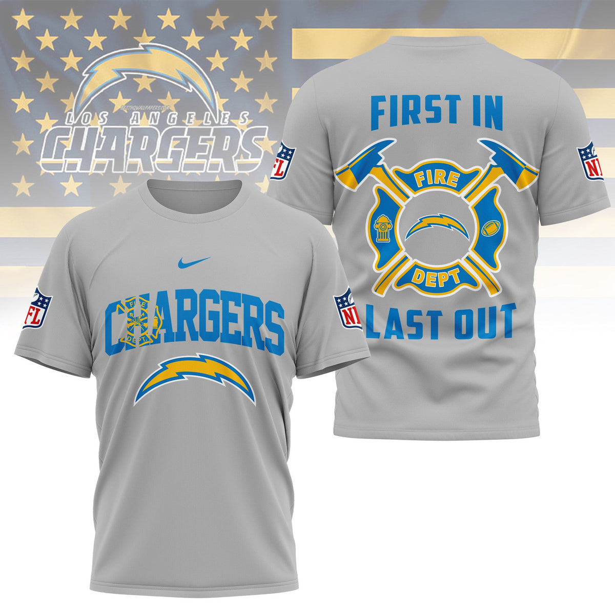 [SPECIAL OFFER] NEW CUSTOMIZED NFL09 LAC LOS ANGELES CHARGERS T-SHIRT | MULTIPLE COLORS AVAILABLE