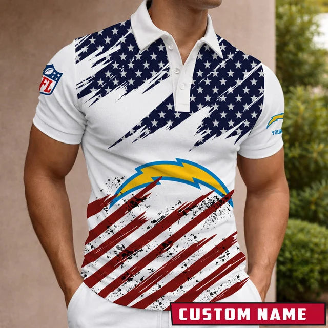 [SPECIAL OFFER] NEW CUSTOMIZED NFL09 LAC LOS ANGELES CHARGERS POLO SHIRT