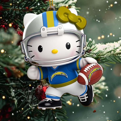 [SPECIAL OFFER] NEW CUSTOMIZED NFL09 LAC LOS ANGELES CHARGERS HELLO KITTY ACRYLIC ORNAMENT