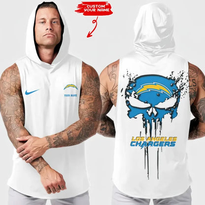 [SPECIAL OFFER] NEW CUSTOMIZED NFL09 LAC LOS ANGELES CHARGERS HOODED TANK TOP