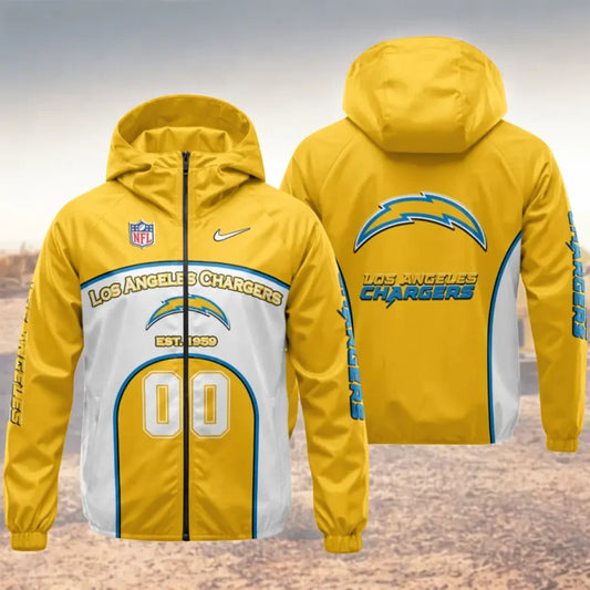 [SPECIAL OFFER] NEW CUSTOMIZED NFL09 LAC LOS ANGELES CHARGERS WINDBREAKER JACKET