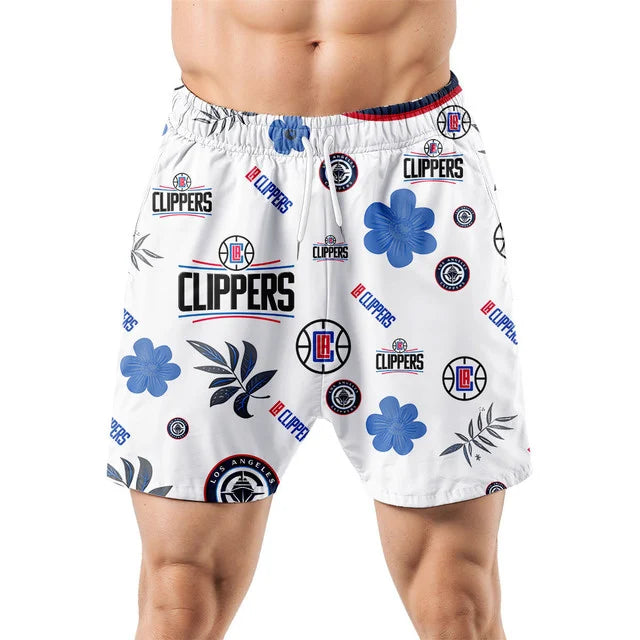 [HOT DEAL] NEW CUSTOMIZED NBA10 LCL LOS ANGELES CLIPPERS UNISEX HAWAIIAN SHIRT & SHORTS SET