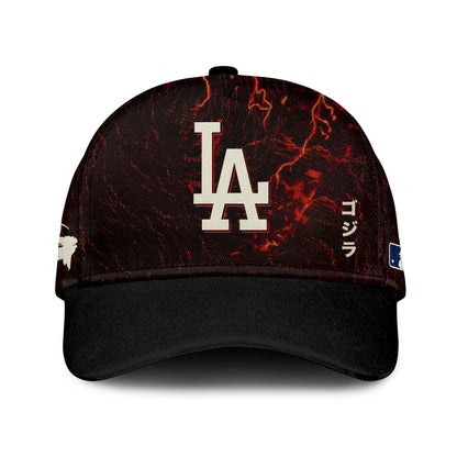 [FLASH SALE] NEW CUSTOMIZED MLB02 LAD LOS ANGELES DODGERS x GODZILLA BASEBALL JERSEY & CAP
