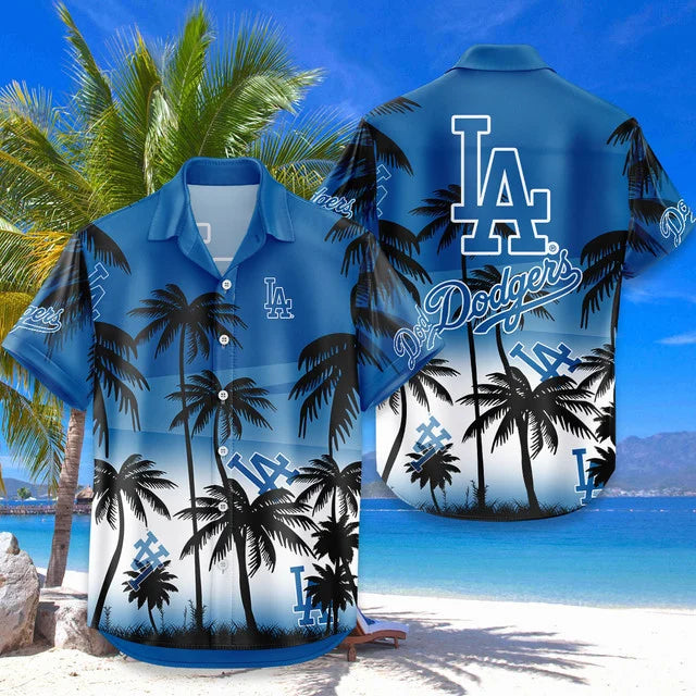 [FLASH SALE] NEW CUSTOMIZED MLB02 LAD LOS ANGELES DODGERS UNISEX HAWAIIAN SHIRT & SHORTS SET