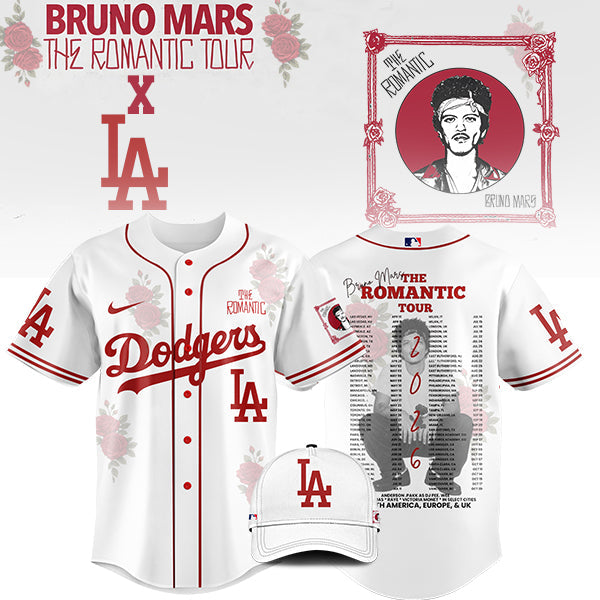 [FLASH SALE] NEW CUSTOMIZED MLB02 LA DODGERS x BRUNO MARS BASEBALL JERSEY
