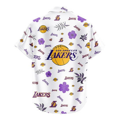 [HOT DEAL] NEW CUSTOMIZED NBA09 LLA LOS ANGELES LAKERS UNISEX HAWAIIAN SHIRT & SHORTS SET