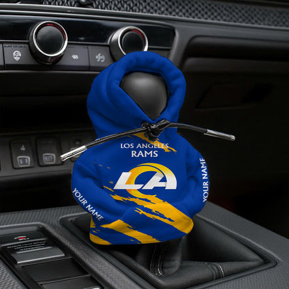 [SPECIAL OFFER] NEW CUSTOMIZED NFL22 LAR LOS ANGELES RAMS CAR HOODIE SHIFT KNOB COVER