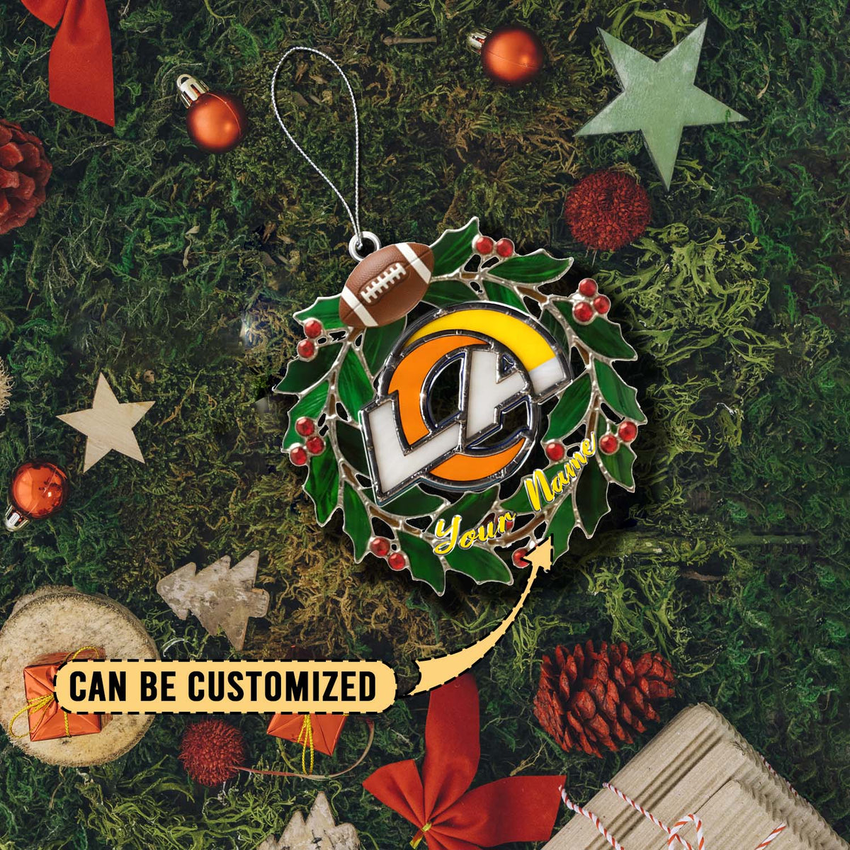 [SPECIAL OFFER] NEW CUSTOMIZED NFL22 LAR LOS ANGELES RAMS CHRISTMAS ACRYLIC ORNAMENT