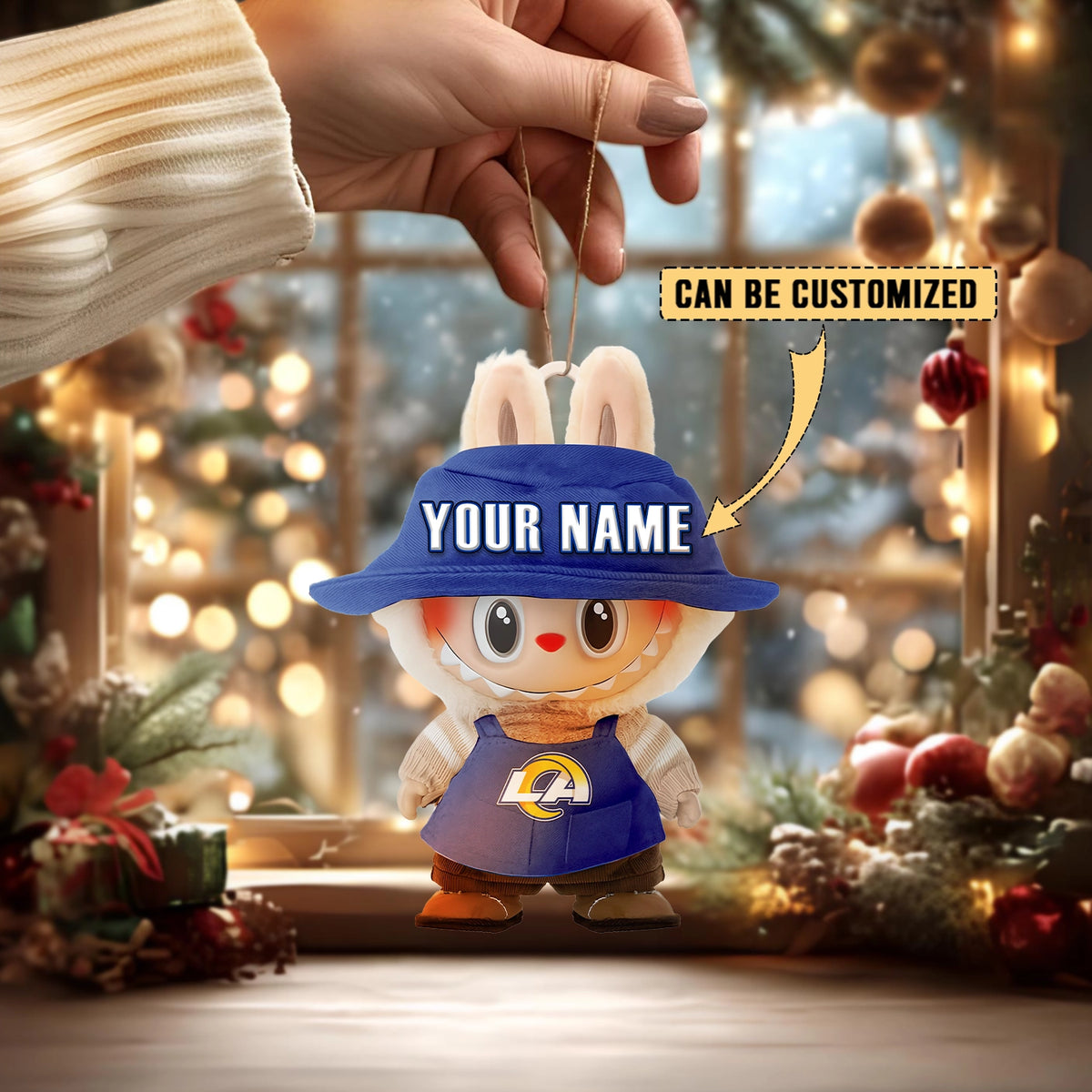 [SPECIAL OFFER] NEW CUSTOMIZED NFL22 LAR LOS ANGELES RAMS LABUBU CHRISTMAS ACRYLIC ORNAMENT