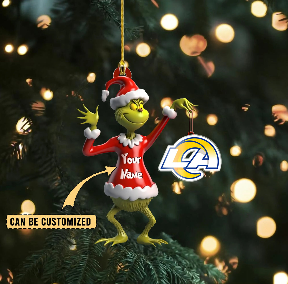 [SPECIAL OFFER] NEW CUSTOMIZED NFL22 LAR LOS ANGELES RAMS CHRISTMAS ACRYLIC ORNAMENT