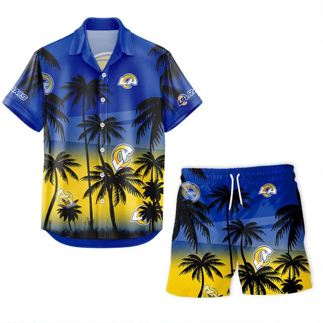 [SPECIAL OFFER] NEW CUSTOMIZED NFL22 LAR LOS ANGELES RAMS UNISEX HAWAIIAN SHIRT & SHORTS SET