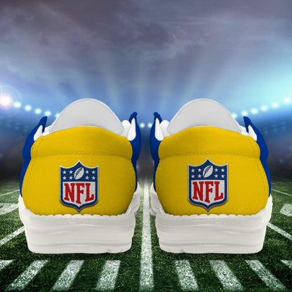 LIMITED EDITION - NEW CUSTOMIZED NFL22 LAR LOS ANGELES RAMS LOAFER SHOES