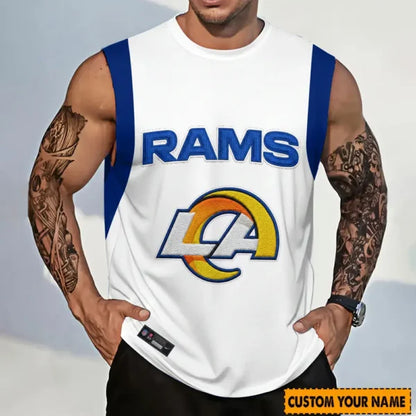[SPECIAL OFFER] NEW CUSTOMIZED NFL22 LAR LOS ANGELES RAMS TANKTOP & GYM SHIRT