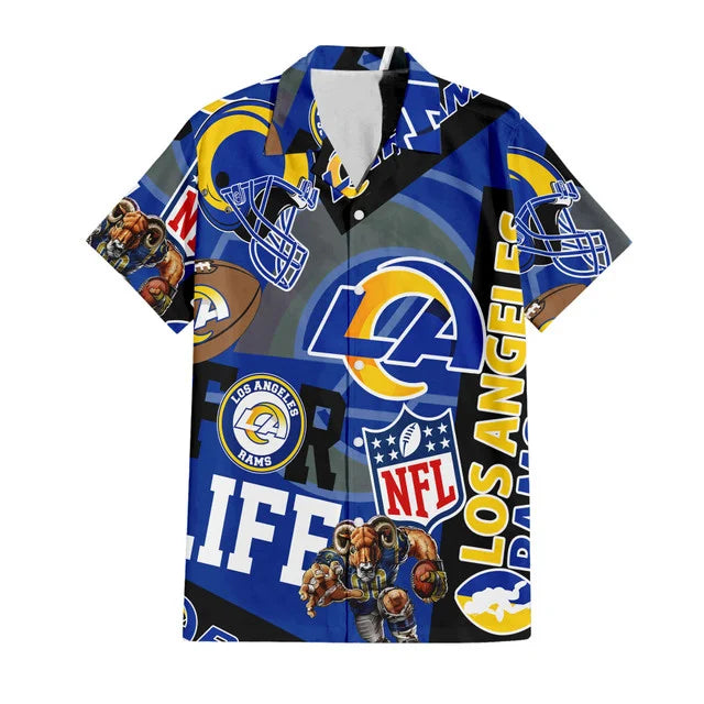 [SPECIAL OFFER] NEW CUSTOMIZED NFL22 LAR LOS ANGELES RAMS UNISEX HAWAIIAN SHIRT & SHORTS SET