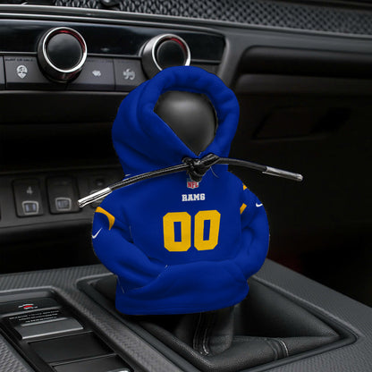 [SPECIAL OFFER] NEW CUSTOMIZED NFL22 LAR LOS ANGELES RAMS AUTOMOTIVE HOODIE SHIFT KNOB COVER