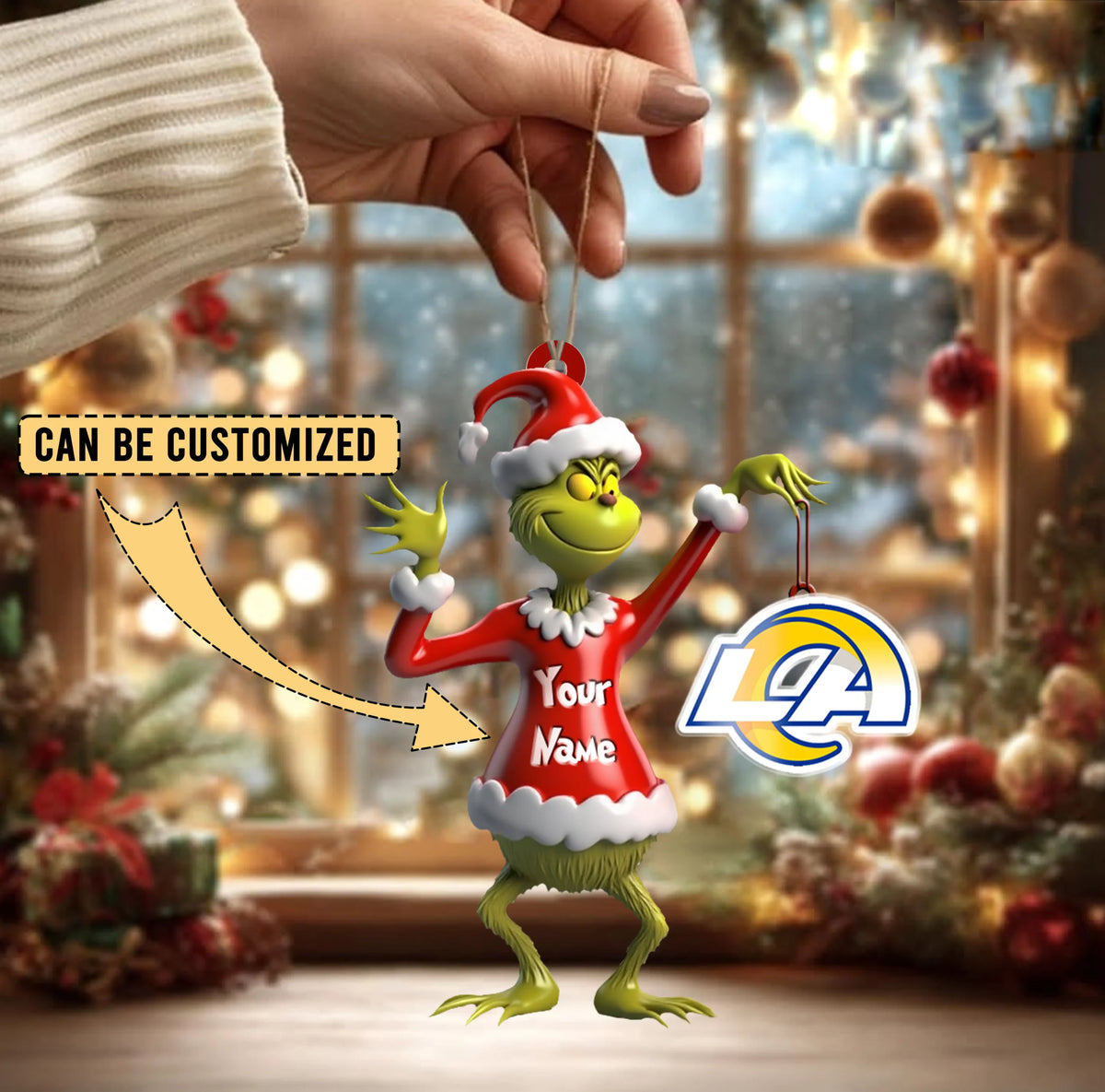 [SPECIAL OFFER] NEW CUSTOMIZED NFL22 LAR LOS ANGELES RAMS CHRISTMAS ACRYLIC ORNAMENT