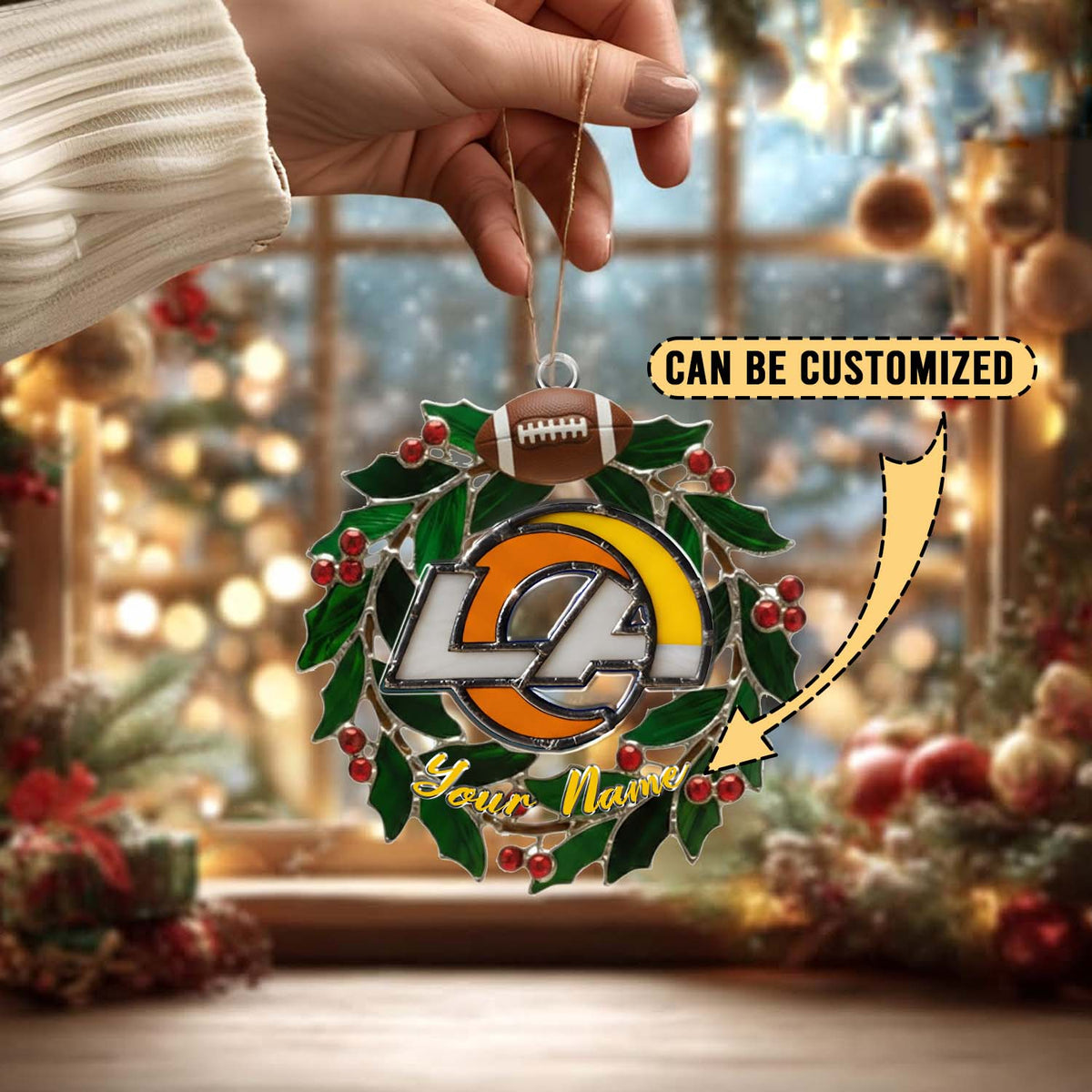 [SPECIAL OFFER] NEW CUSTOMIZED NFL22 LAR LOS ANGELES RAMS CHRISTMAS ACRYLIC ORNAMENT