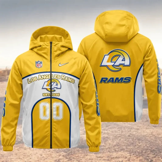 [SPECIAL OFFER] NEW CUSTOMIZED NFL22 LAR LOS ANGELES RAMS WINDBREAKER JACKET