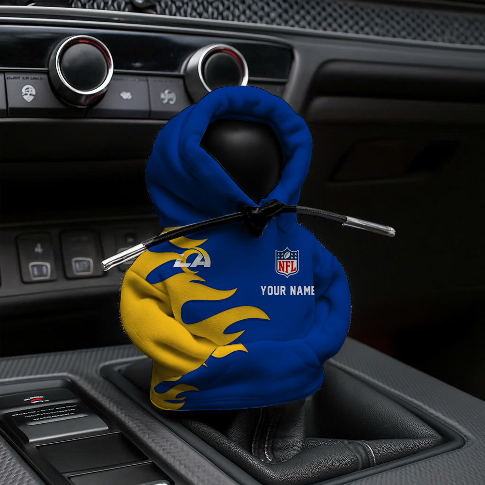 [SPECIAL OFFER] NEW CUSTOMIZED NFL22 LAR LOS ANGELES RAMS CAR HOODIE SHIFT KNOB COVER