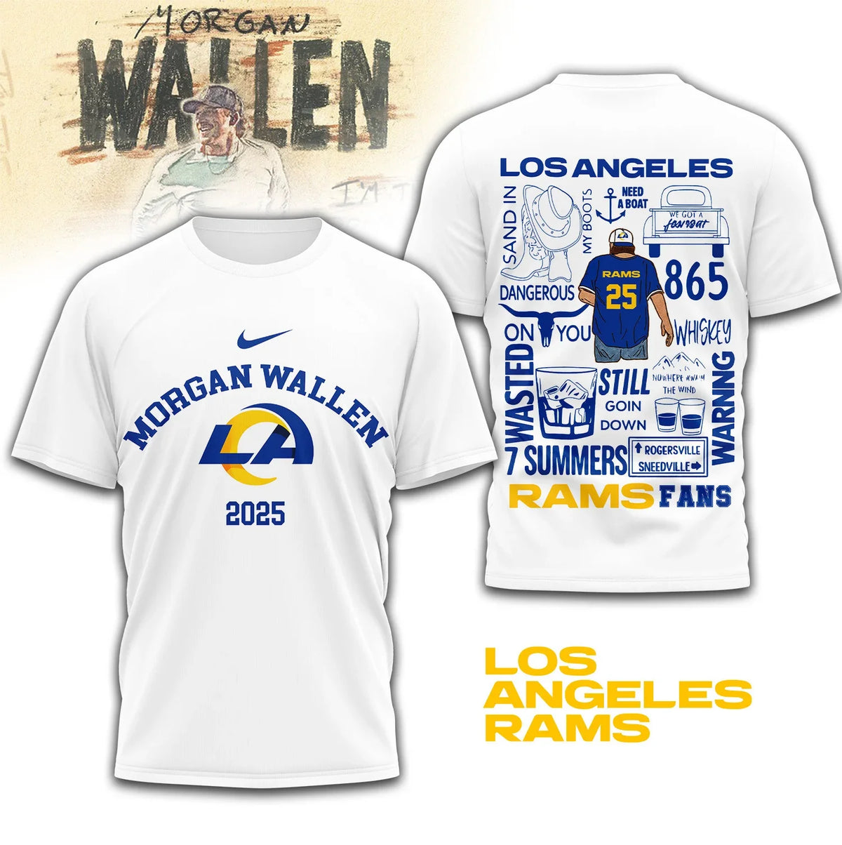 [SPECIAL OFFER] NEW CUSTOMIZED NFL22 LAR LOS ANGELES RAMS T-SHIRT | MULTIPLE COLORS AVAILABLE