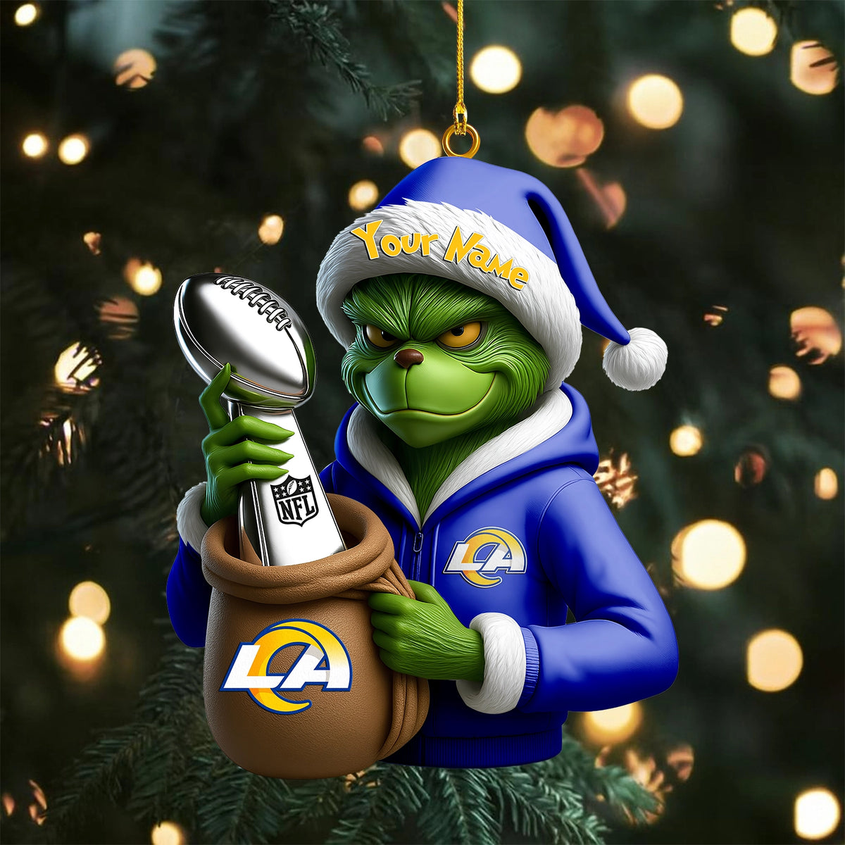 [SPECIAL OFFER] NEW CUSTOMIZED NFL22 LAR LOS ANGELES RAMS CHRISTMAS ACRYLIC ORNAMENT