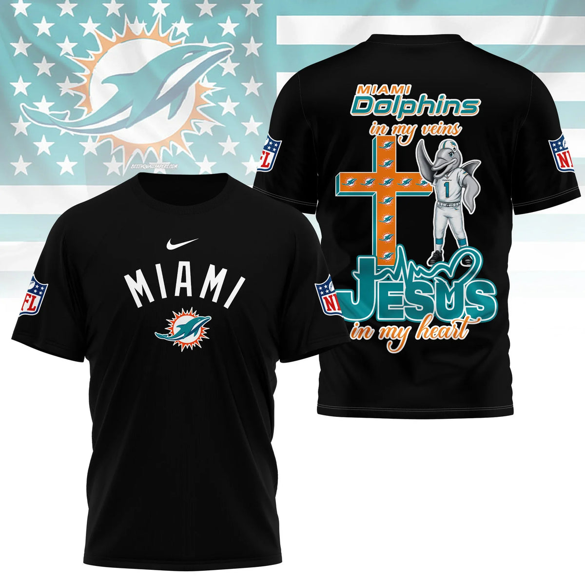 [SPECIAL OFFER] NEW CUSTOMIZED NFL19 MDP MIAMI DOLPHINS T-SHIRT | MULTIPLE COLORS AVAILABLE