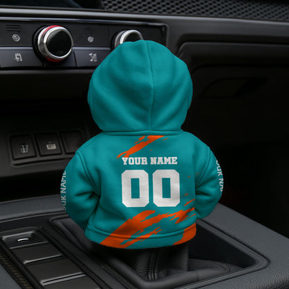 [SPECIAL OFFER] NEW CUSTOMIZED NFL19 MDP MIAMI DOLPHINS CAR HOODIE SHIFT KNOB COVER