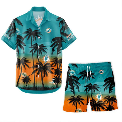 [SPECIAL OFFER] NEW CUSTOMIZED NFL19 MDP MIAMI DOLPHINS UNISEX HAWAIIAN SHIRT & SHORTS SET