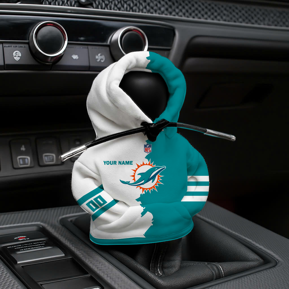 [SPECIAL OFFER] NEW CUSTOMIZED NFL19 MDP MIAMI DOLPHINS CAR HOODIE SHIFT KNOB