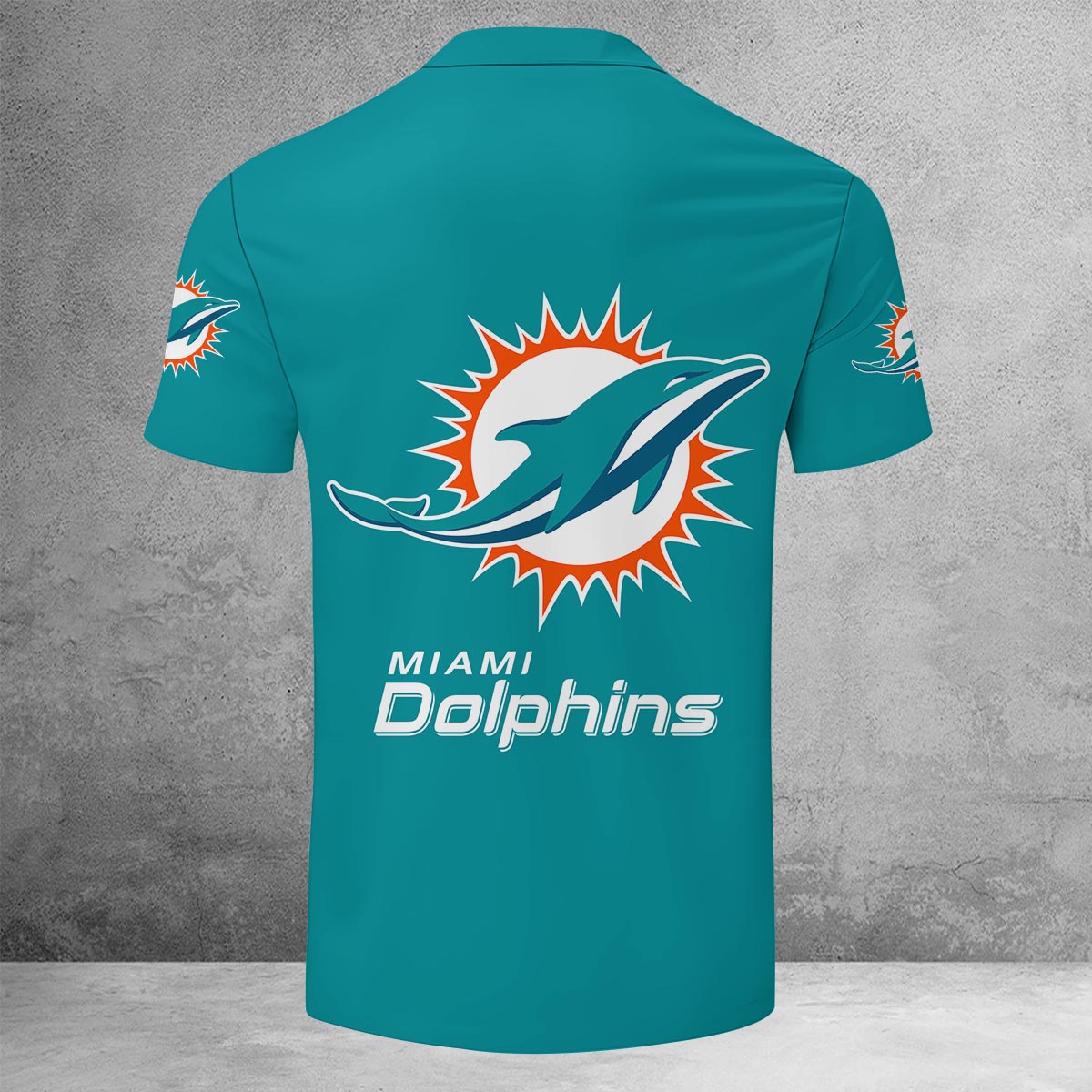 [SPECIAL OFFER] NEW CUSTOMIZED NFL19 MDP MIAMI DOLPHINS ZIP POLO SHIRT