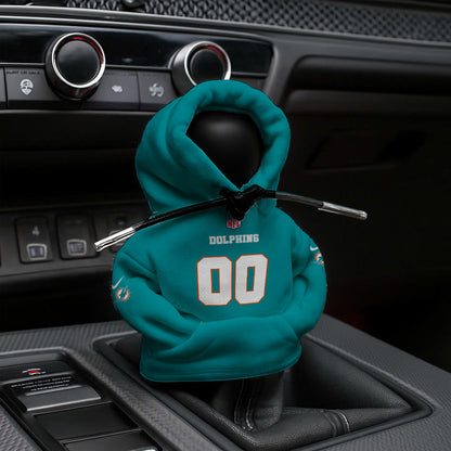 [SPECIAL OFFER] NEW CUSTOMIZED NFL19 MDP MIAMI DOLPHINS AUTOMOTIVE HOODIE SHIFT KNOB COVER
