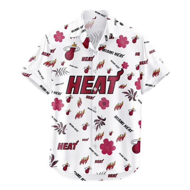 [HOT DEAL] NEW CUSTOMIZED NBA20 MHE MIAMI HEAT UNISEX HAWAIIAN SHIRT & SHORTS SET