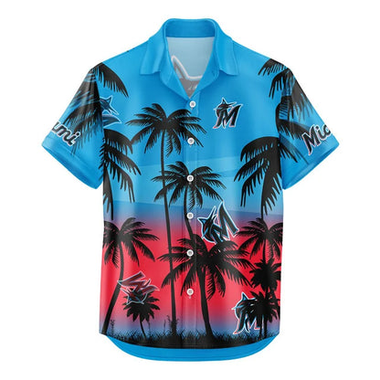 [FLASH SALE] NEW CUSTOMIZED MLB20 MMS MIAMI MARLINS UNISEX HAWAIIAN SHIRT & SHORTS SET