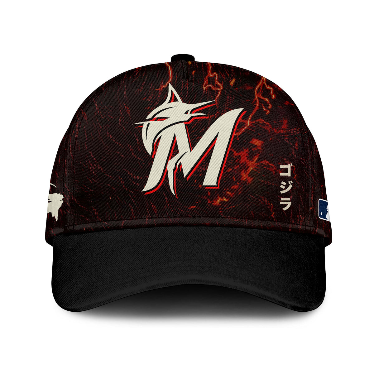 [FLASH SALE] NEW CUSTOMIZED MLB20 MMS MIAMI MARLINS x GODZILLA BASEBALL JERSEY & CAP