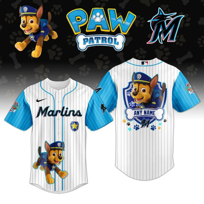 [FLASH SALE] NEW CUSTOMIZED MLB20 MMS MIAMI MARLINS x PAW PATROL BASEBALL JERSEY & CAP