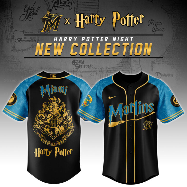 [FLASH SALE] NEW CUSTOMIZED MLB20 MI MARLINS x HARRY POTTER BASEBALL JERSEY & CAP