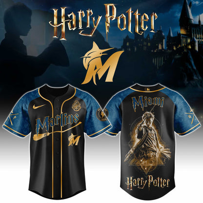 [FLASH SALE] NEW CUSTOMIZED MLB20 MMS MIAMI MARLINS x HARRY POTTER BASEBALL JERSEY & CAP