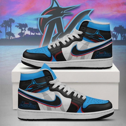 [FLASH SALE] NEW CUSTOMIZED MLB20 MI MARLINS AIR JORDAN SNEAKERS