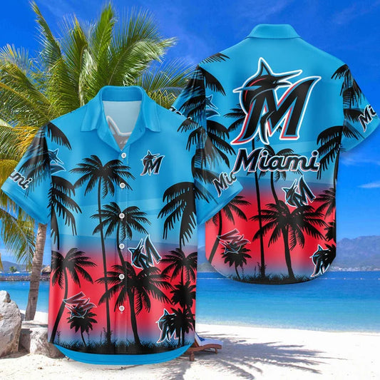 [FLASH SALE] NEW CUSTOMIZED MLB20 MMS MIAMI MARLINS UNISEX HAWAIIAN SHIRT & SHORTS SET