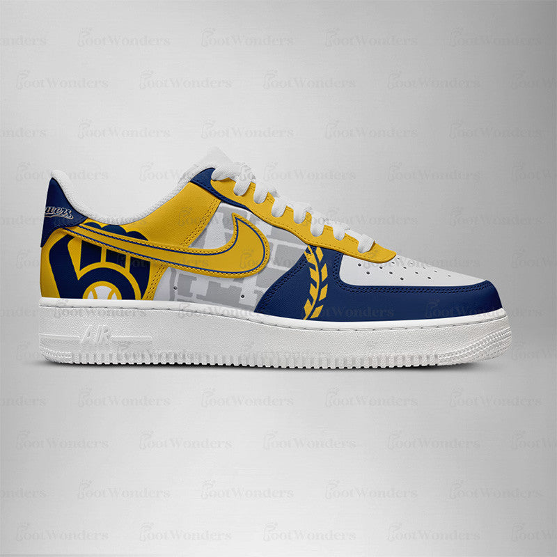[FLASH SALE] NEW CUSTOMIZED MLB15 MW BREWERS AF1 SHOES