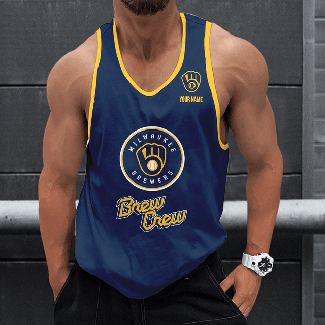 [FLASH SALE] NEW CUSTOMIZED MLB15 MILWAUKEE BREWERS UNISEX TANK TOP
