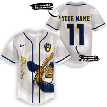 [FLASH SALE] NEW CUSTOMIZED MLB15 MW BREWERS BASEBALL JERSEY