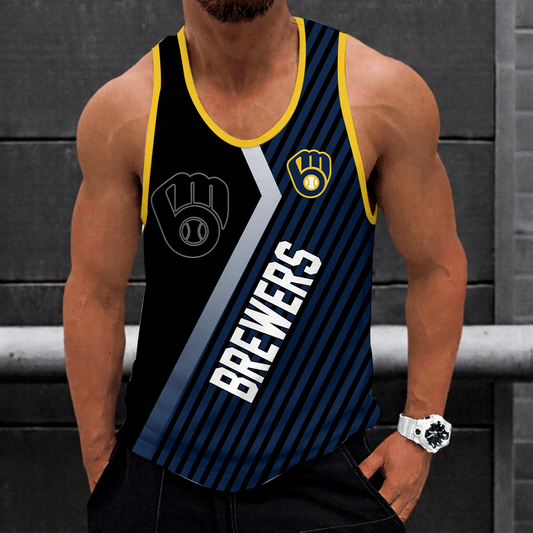 [FLASH SALE] NEW CUSTOMIZED MLB15 MILWAUKEE BREWERS UNISEX TANK TOP